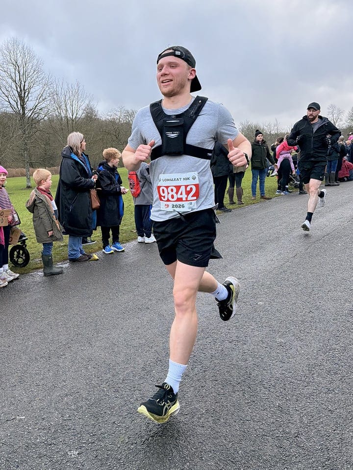 Josh in a competitive running race.
